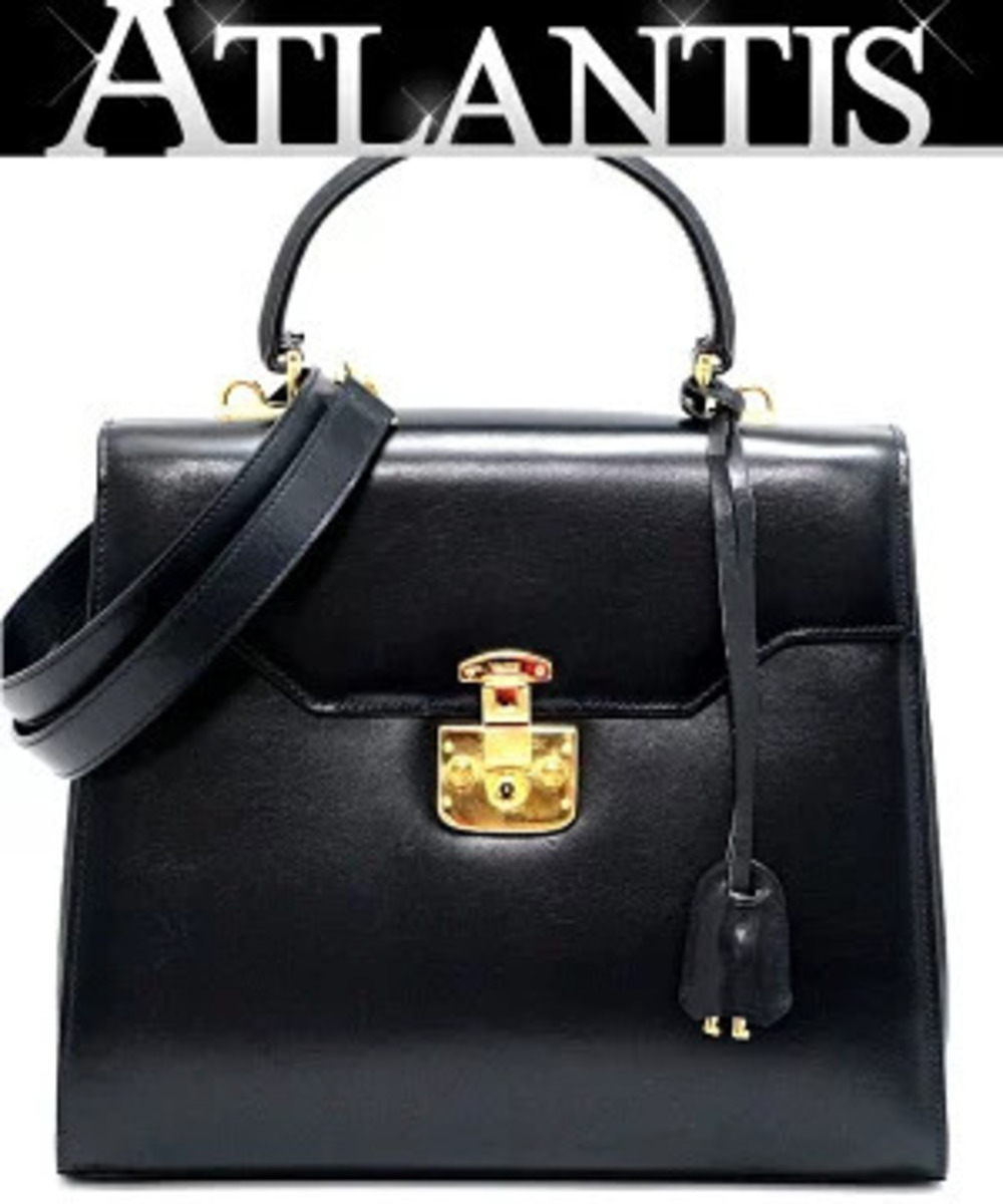 Gucci Lady Lock Bag Leather Navy Blue
